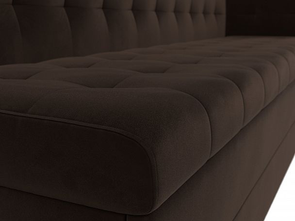 Кухонный диван Бриз с углом (полностью микровельвет коричневый) - Вид 4