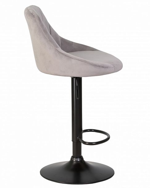 Стул барный DOBRIN LOGAN BLACK (серый велюр (MJ9-75)) - Вид 6
