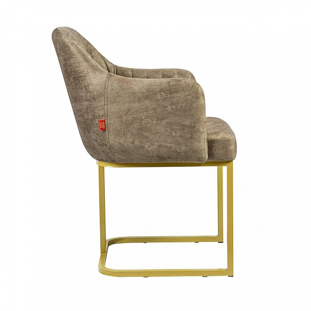 Стул Тюльпан на металлическом основании, золото - Вид 3