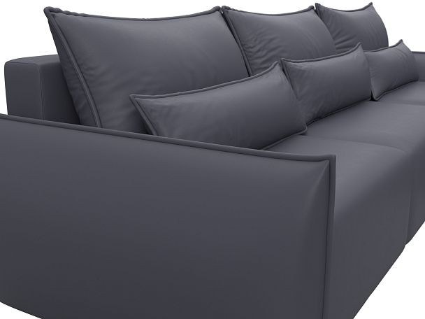 Диван угловой Лига-051 НПБ Лонг угол универсальный Экокожа серый - Вид 4