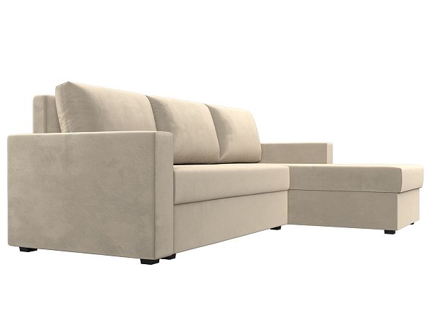 Угловой диван Траумберг Лайт правый (полностью микровельвет бежевый) - Вид 3
