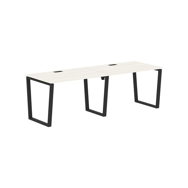 Стол 2-х местный EVWST 2380 Ясень Траун/Черный 2326х800х750 EDIS - Вид 1