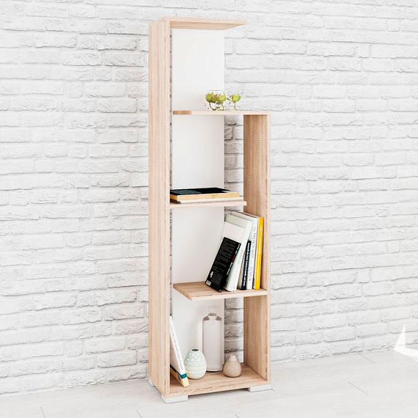 Стеллаж Ромео-6 (450*1500*250) дуб сонома/белый - Вид 1