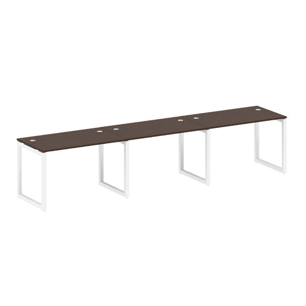 Metal System Quattro Р. ст. на 3 раб. места на О-образном м/к 50БО.СМ-3.2 Венге/Белый металл 3600*720*750 - Вид 1