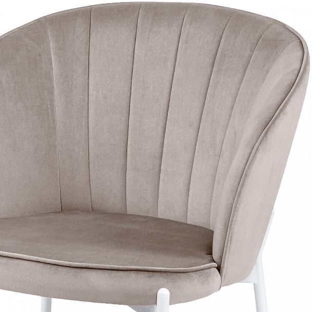 Комплект кухонных стульев Миэль серо-бежевый велюр/белый, 3 шт. - Вид 6