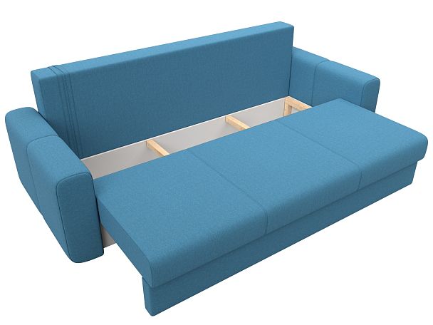 Диван прямой Лига-031 Рогожка голубой - Вид 7