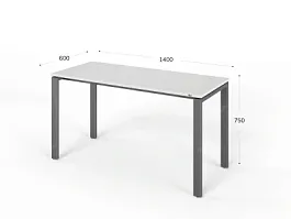 UNITY РМС6-14 БЕЛЫЙ Стол на металлокаркасе прямой 1400х600х750 - Фото предпросмотра