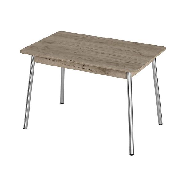 Стол Лион 1 ЛДСП (Подстолье косое хром(мет)) НЕ ВЫБИРАТЬ Дуб крафт серый - Вид 1