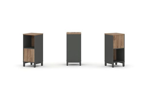 Style Project Набор стеллажа 2-х сторон., 2 яр. SN.NSD-211 Антрацит/Дуб Табак/Металл Антрацит 387*40 - Вид 1