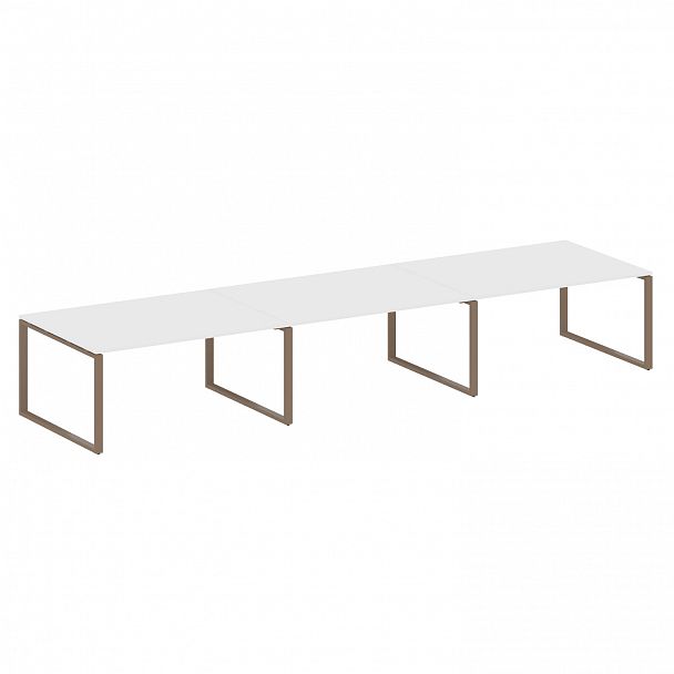 Стол для переговоров "Metal System" БО.ПРГ-3.4 белый/мокко - Вид 1