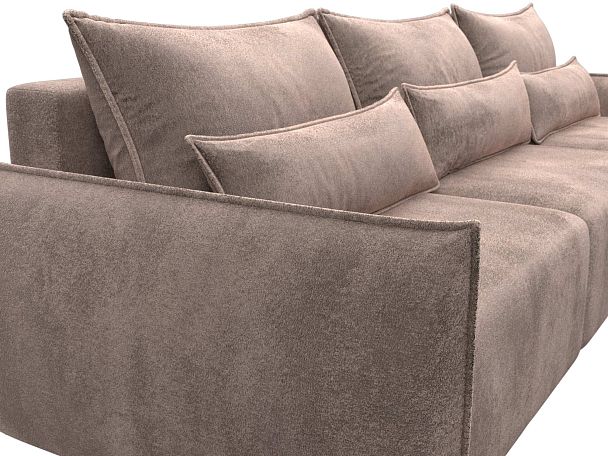 Диван угловой Лига-051 НПБ Лонг угол универсальный Велюр бежевый - Вид 4