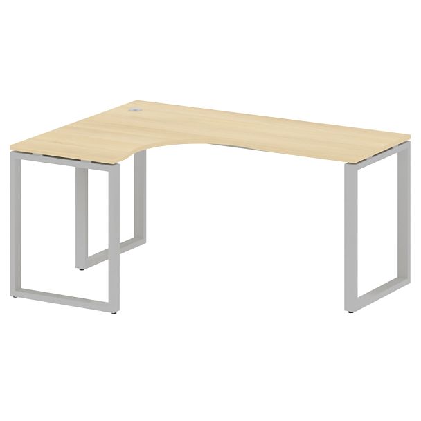 Metal System Стол криволинейный левый на О-образном м/к БО.СА-4 (L) Акация/Серый металл 1600*1200*750 - Вид 1
