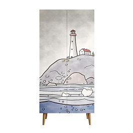 Шкаф малый двухстворчатый Berber принт 51 арт BB08/Print_51 - Фото предпросмотра