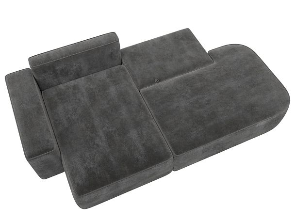 Диван угловой Лига-065 угол левый Велюр серый - Вид 8