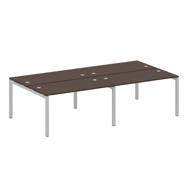 Metal System Quattro Р. ст. на 4 раб. места на П-образном м/к 50БП.СМ-4.3 Венге/Серый металл 2800*1475*750 - Вид 1