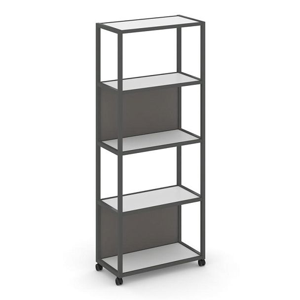 Shelf Mobile Стеллаж 5 уровней 1 секция VR.LT-STK-502.12 Белый Бриллиант/Металл Антрацит/W-26 1200*400*2000 - Вид 1