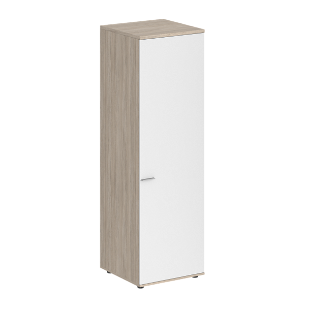 Гардероб Sigma 600х600х1955, з.ст HDF, правый / корпус: дуб светлый; фасад: белый - Вид 1