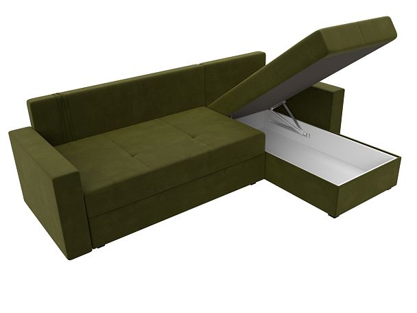 Диван угловой Верона Лайт угол правый (полностью вмикровельвет зеленый) - Вид 9