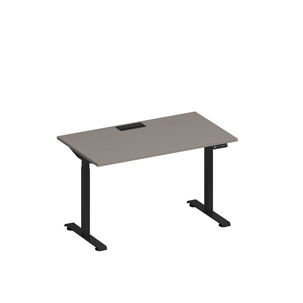 Стол письменный на электроприводе с заглушкой Elevo А2 ЧР 002 МП мокко премиум / черный гладкий - Вид 1