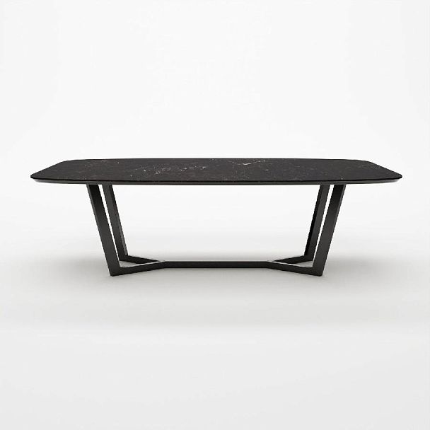 Стол овальный BENZ 200, керамика матовая, черная - Вид 2