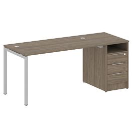 Metal System Quattro Р. ст. с тумбой на П-образном м/к 40БП.РС-СТП-1.3 Вяз/Серый металл 1812*720*750 - Фото предпросмотра