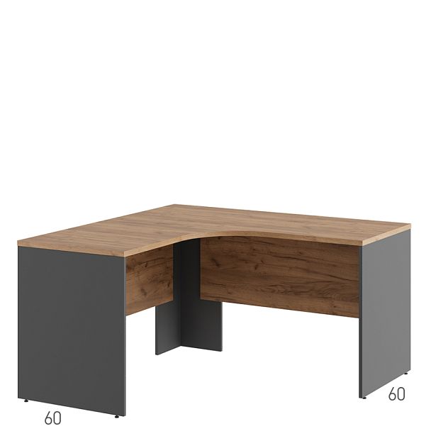 Стол эргономичный правый Tess 140x140x75 дуб крафт золотой - Вид 1