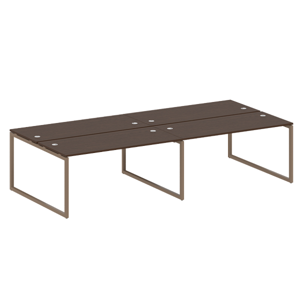Metal System Quattro Р. ст. на 4 раб. места на О-образном м/к 40БО.СМ-4.4 Венге/Мокко металл 3200*1475*750 - Вид 1