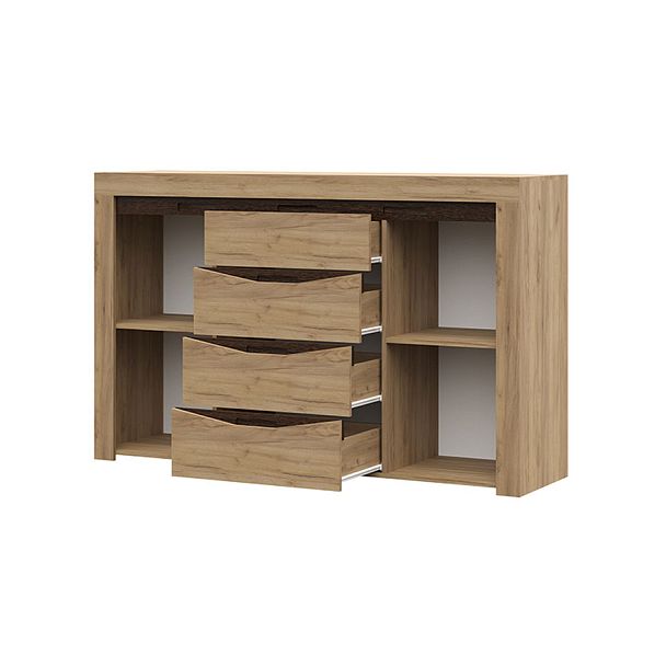 Спальня "Паола" КМ 702 (1600х1005х435 мм) дуб крафт золото - Вид 2