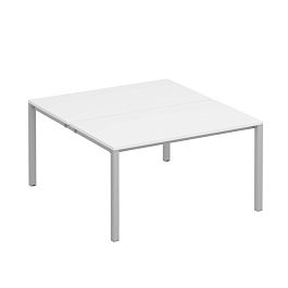 Рабочая станция на металлокаркасе КФ (2х140) Комфорт КФ К.С1 1145 БП белый премиум / серый - Фото предпросмотра