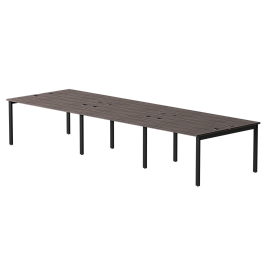 Бенч-система на 6 мест Everprof EVO на металлокаркасе 4140х670(1370)x755 Дуб Пасадена/Черный - Фото предпросмотра