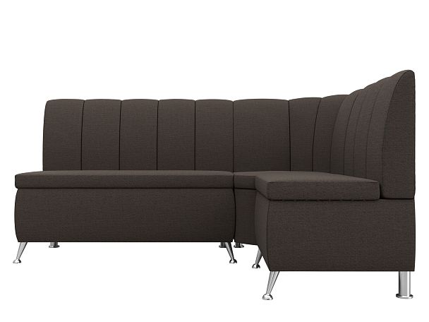 Диван кухонный угловой Кантри правый угол Рогожка коричневый - Вид 2