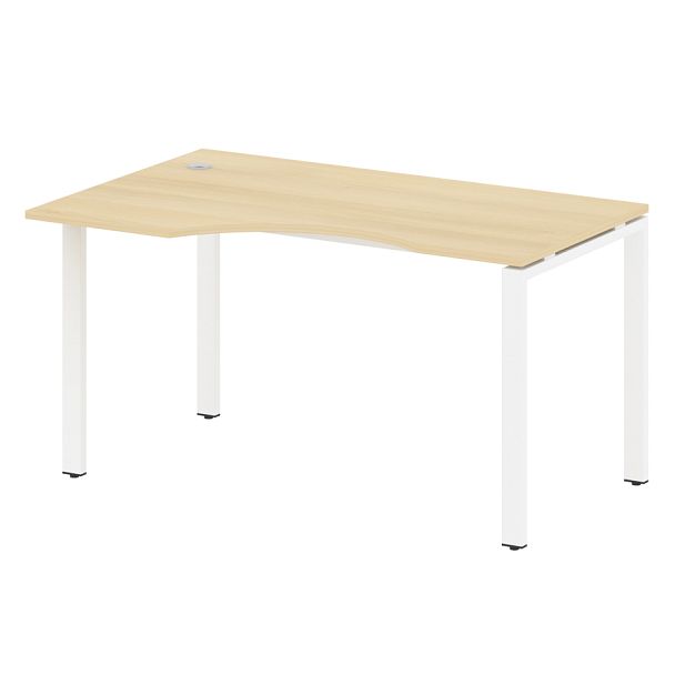 Metal System Стол криволинейный левый на П-образном м/к БП.СА-2 (L) Акация/Белый металл 1400*900*750 - Вид 1