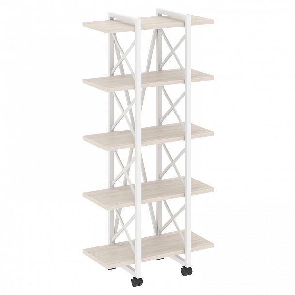 Стеллаж на колесах "Loft" VR.L-MST.K-5.4V денвер светлый/белый - Вид 1