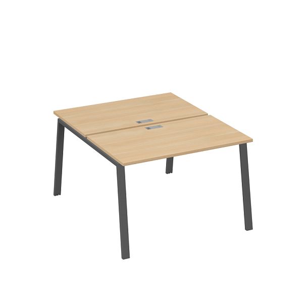 Рабочая станция 2х120 с металлокаркасом TRE A4 А4 Б3 173 БП натуральный дуб / металлокаркас антрацит - Вид 1