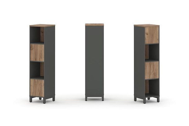 Стайл Проджект Набор стеллажа 2-х сторон., 4 яр. SN.NSD-411 Антрацит/Дуб Табак/Металл Антрацит 387*4 - Вид 1