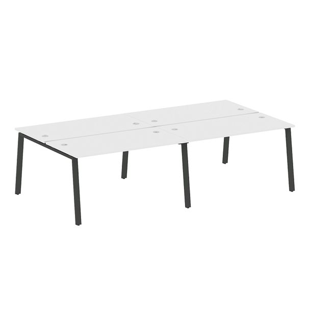 Metal System Р. ст. на 4 раб. места на А-образном м/к БА.СМ-4.3 Белый/Антрацит металл 2800*1475*750 - Вид 1