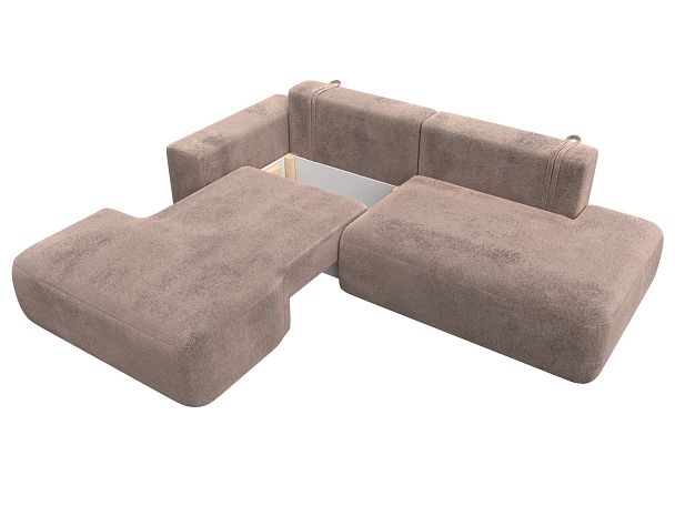 Диван угловой Лига-036 НПБ Модерн левый угол Велюр бежевый - Вид 7