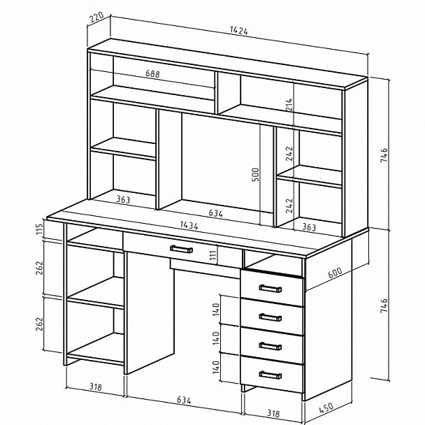 Стол компьютерный Лайт-7Я СН - Вид 2