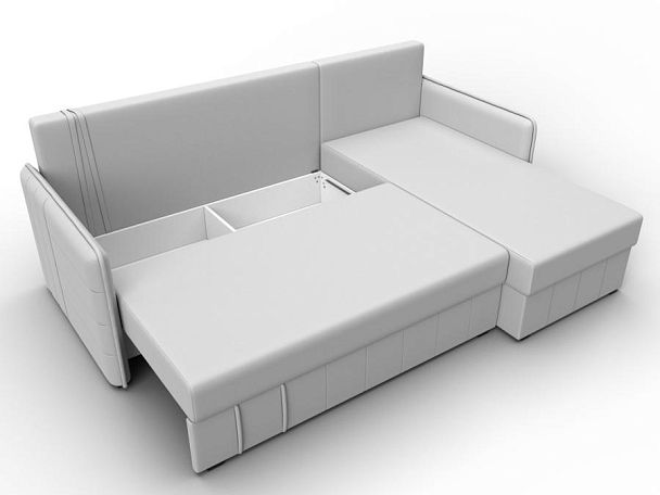 Диван угловой Слим угол универсальный Экокожа белый - Вид 7