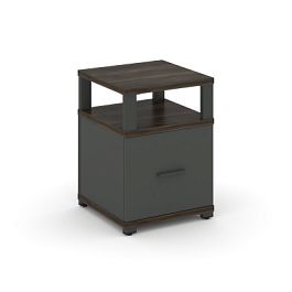 Concept Тумба приставная 1 распаш. фасад с надставкой CN.TUP-006 W Дуб Мали/Антрацит/Металл Антрацит 420*420*750 - Фото предпросмотра