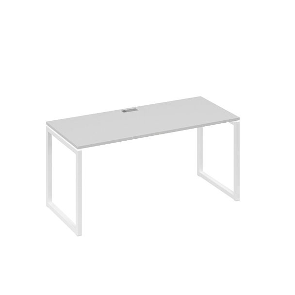 Стол письменный на металлокаркасе QUATTRO A4 А4 Б4 015 БП серый / металлокаркас белый - Вид 1