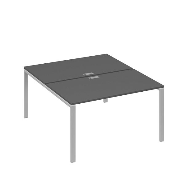 Станция рабочая на металлокаркасе UNO 2х140 A4 А4 Б1 177 БП антрацит премиум / металлокаркас серый - Вид 1