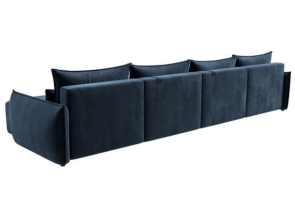 Диван П-образный Лига-051 НПБ Лонг Велюр синий - Вид 5