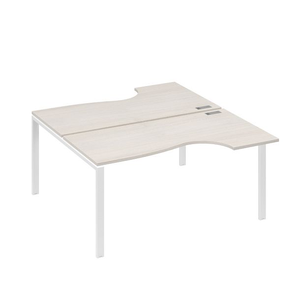 Станция на каркасе UNO (2х160) столы Классика A4 А4 Б1 185 БП дуб / металлокаркас белый - Вид 1