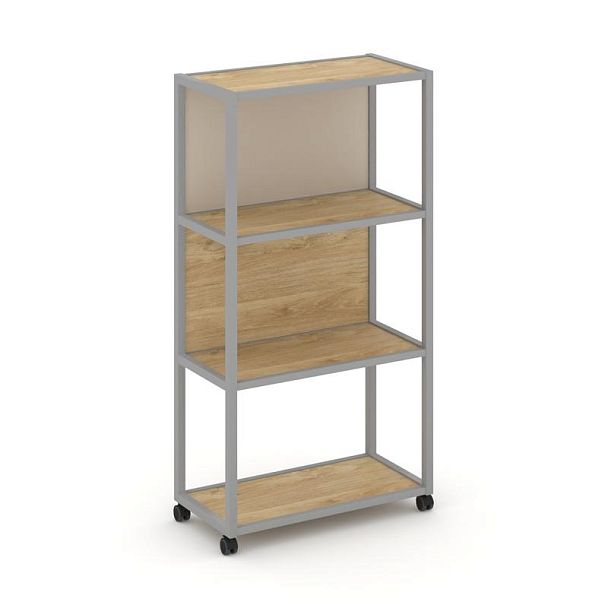 Shelf Mobile Стеллаж 4 уровня 1 секция VR.LT-STK-403.08 Тиквуд Светлый/Металл Серый/W-04 800*400*1523 - Вид 1