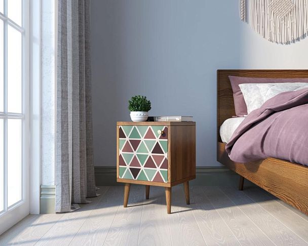 Тумбочка Berber с дверкой 26 принт арт BB21/Print_26, разноцветная - Вид 3