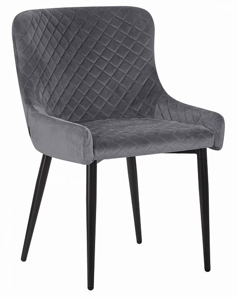 Стул обеденный DOBRIN RICHARD (черные матовые ножки, темно-серый велюр (V108-91)) - Вид 1