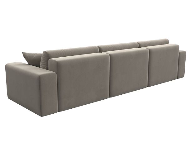 Диван прямой Лига-036 Классик Лонг Микровельвет бежевый - Вид 6