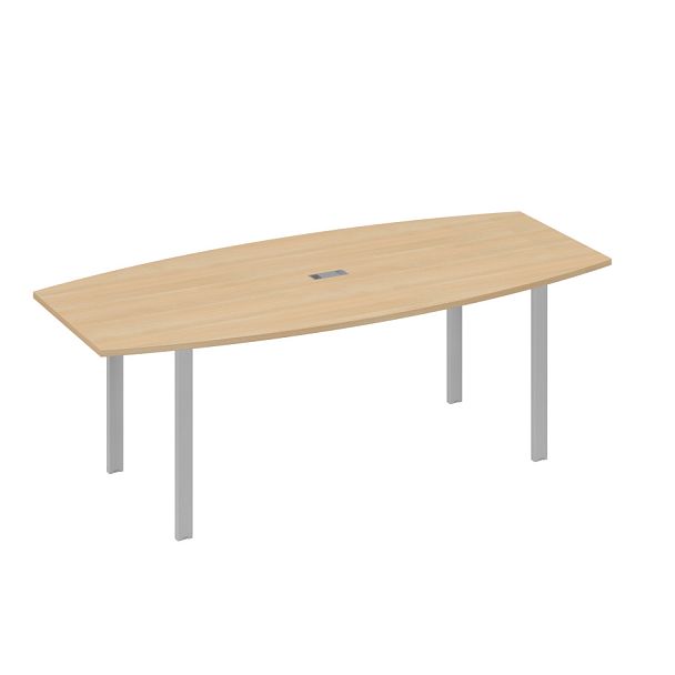 Стол 220 для переговоров фигурный на металлокаркасе UNO A4 А4 Б1 114 БП натуральный дуб / металлокаркас серый - Вид 1