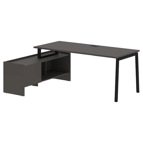 Стол с тумбой ELCT 19814 Мокко/Черный 1960х1400х750 EDIS - Вид 1